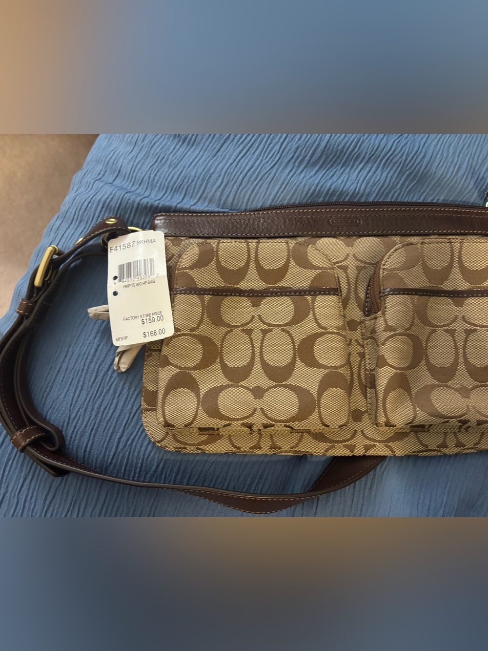 Coach Signature Canvas Crossbody Bag in Brown/Tan
